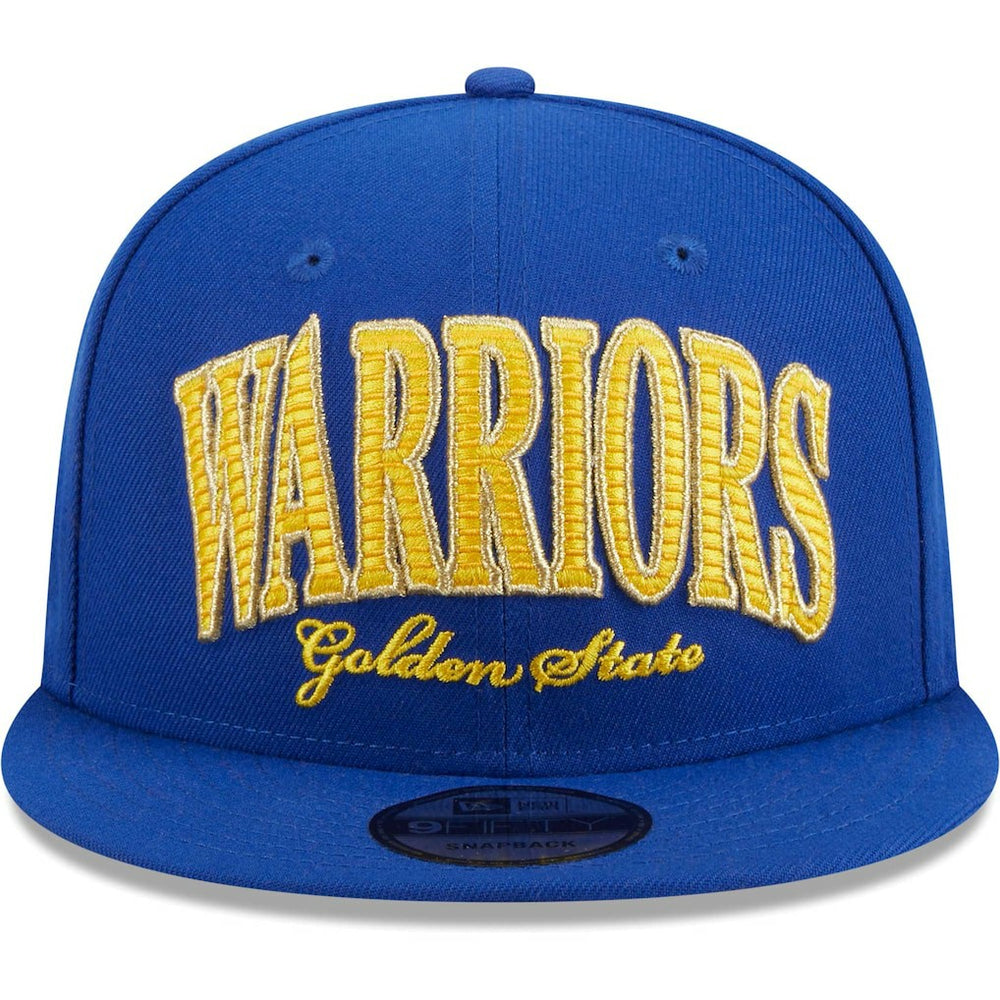 Golden State Warriors Golden Tall Text 9FIFTY Snapback Hat Royal - New Era