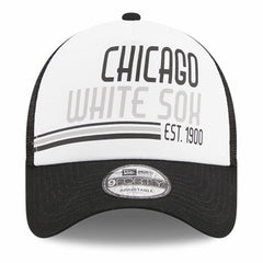 Chicago White Sox New Era Stacked A-Frame Trucker 9FORTY Adjustable Hat - White/Black Hats