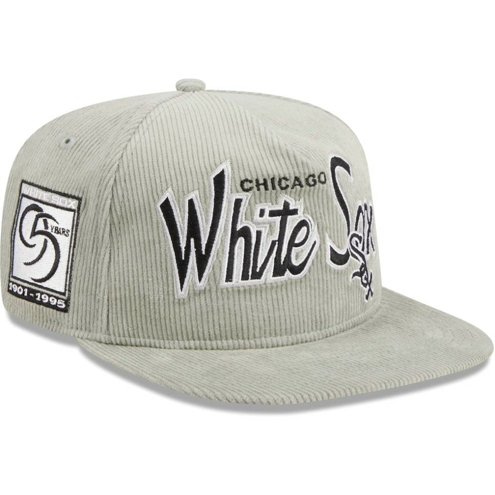 Chicago White Sox New Era Corduroy Golfer Adjustable Hat - Gray Hats