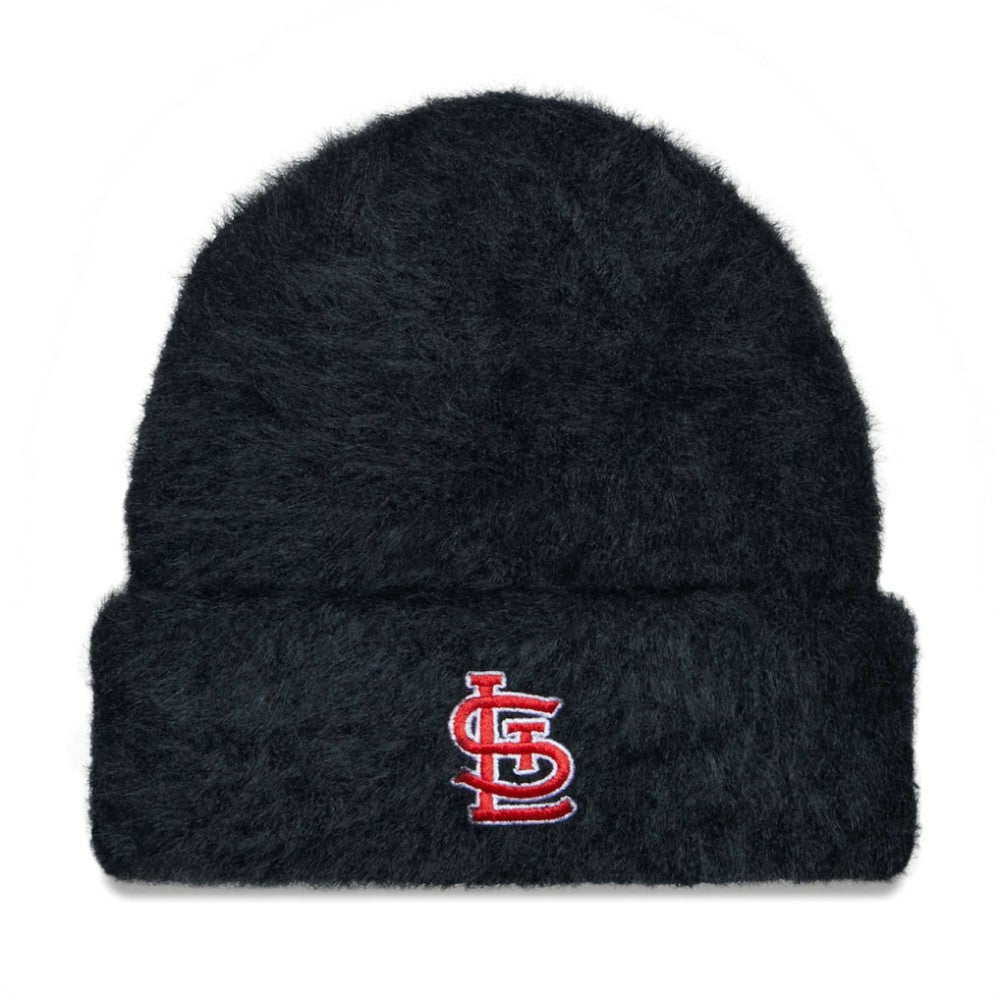St. Louis Cardinals New Era Women's Fuzzy Cuffed Knit Hat - Black Hats