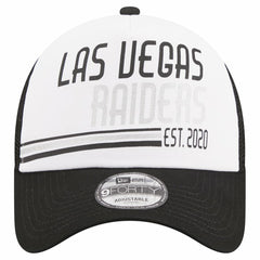 Las Vegas Raiders New Era Stacked A-Frame Trucker 9FORTY Adjustable Hat - White/Black Hats