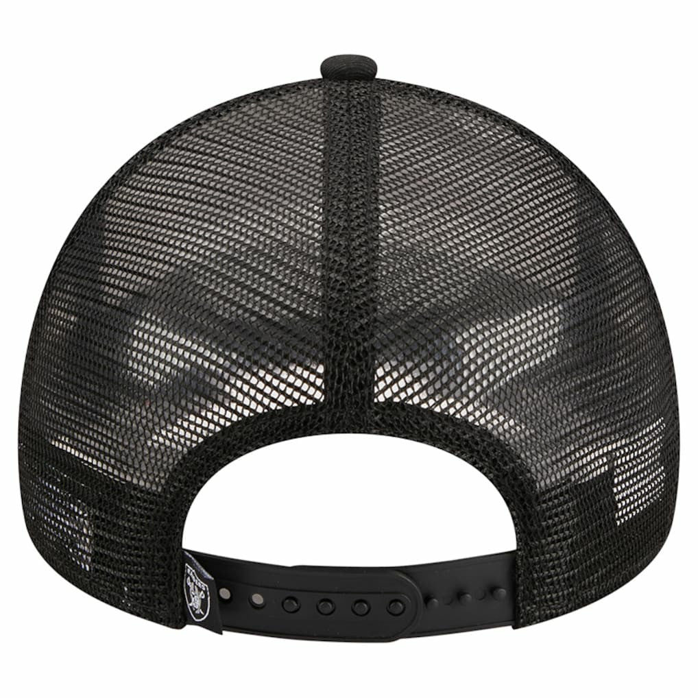 Las Vegas Raiders New Era Stacked A-Frame Trucker 9FORTY Adjustable Hat - White/Black Hats