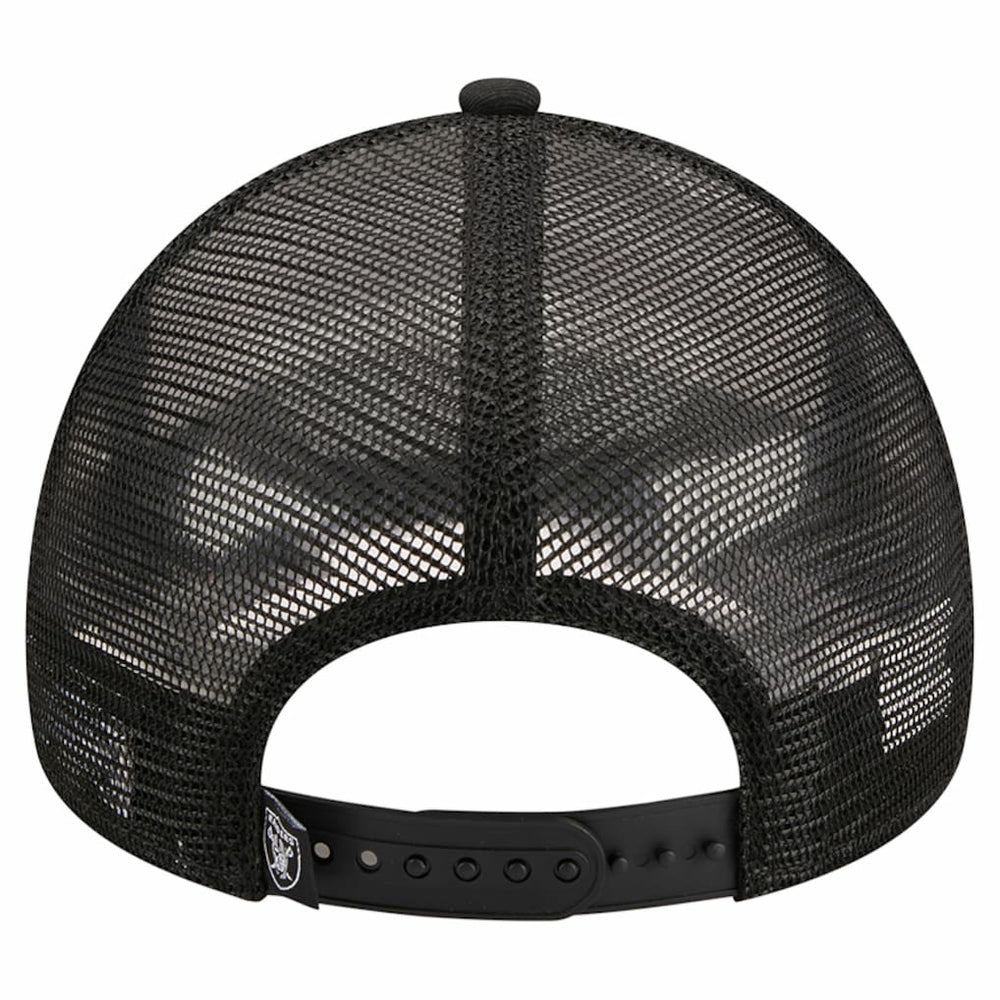 Las Vegas Raiders New Era Stacked A-Frame Trucker 9FORTY Adjustable Hat - White/Black Hats