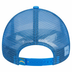 Los Angeles Chargers New Era Stacked A-Frame Trucker 9FORTY Adjustable Hat - White/Powder Blue Hats
