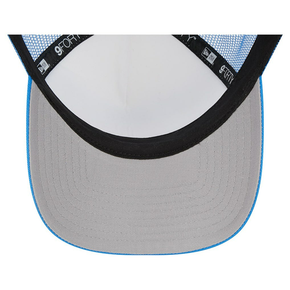 Los Angeles Chargers New Era Stacked A-Frame Trucker 9FORTY Adjustable Hat - White/Powder Blue Hats