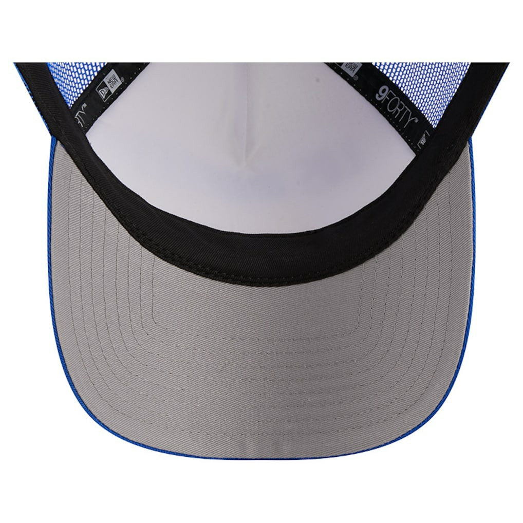 Los Angeles Rams New Era Stacked A-Frame Trucker 9FORTY Adjustable Hat - White/Royal Hats