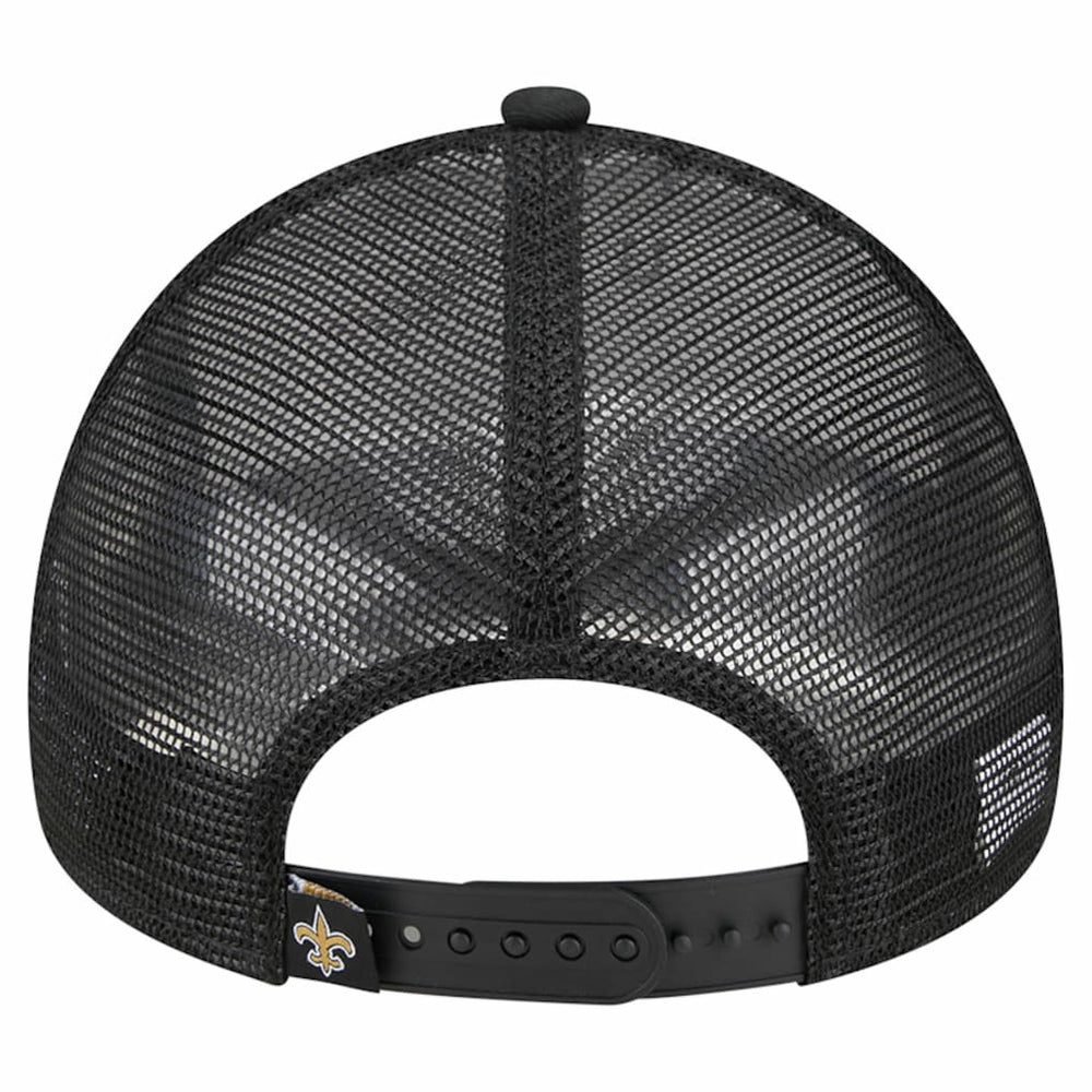 New Orleans Saints New Era Stacked A-Frame Trucker 9FORTY Adjustable Hat - White/Black Hats