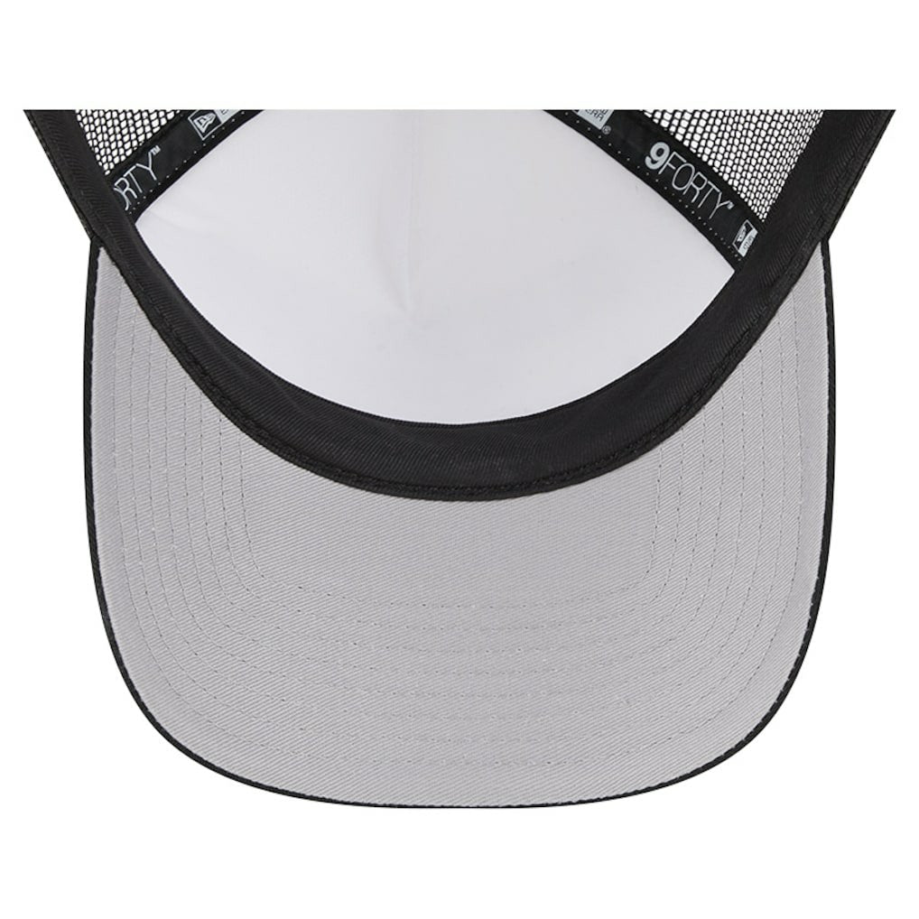 New Orleans Saints New Era Stacked A-Frame Trucker 9FORTY Adjustable Hat - White/Black Hats