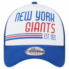 New York Giants New Era Stacked A-Frame Trucker 9FORTY Adjustable Hat - White/Royal Hats