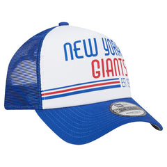 New York Giants New Era Stacked A-Frame Trucker 9FORTY Adjustable Hat - White/Royal Hats