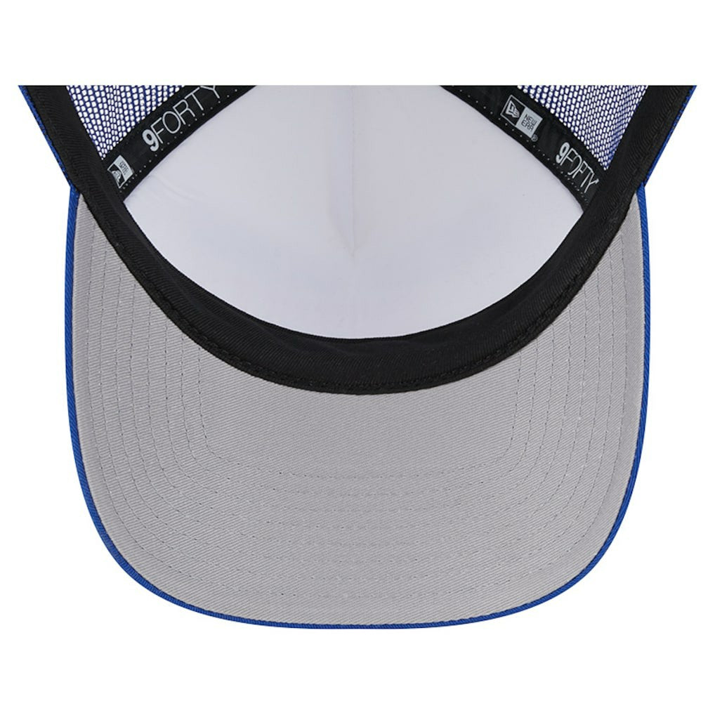 New York Giants New Era Stacked A-Frame Trucker 9FORTY Adjustable Hat - White/Royal Hats
