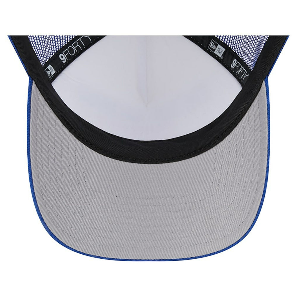 New York Giants New Era Stacked A-Frame Trucker 9FORTY Adjustable Hat - White/Royal Hats