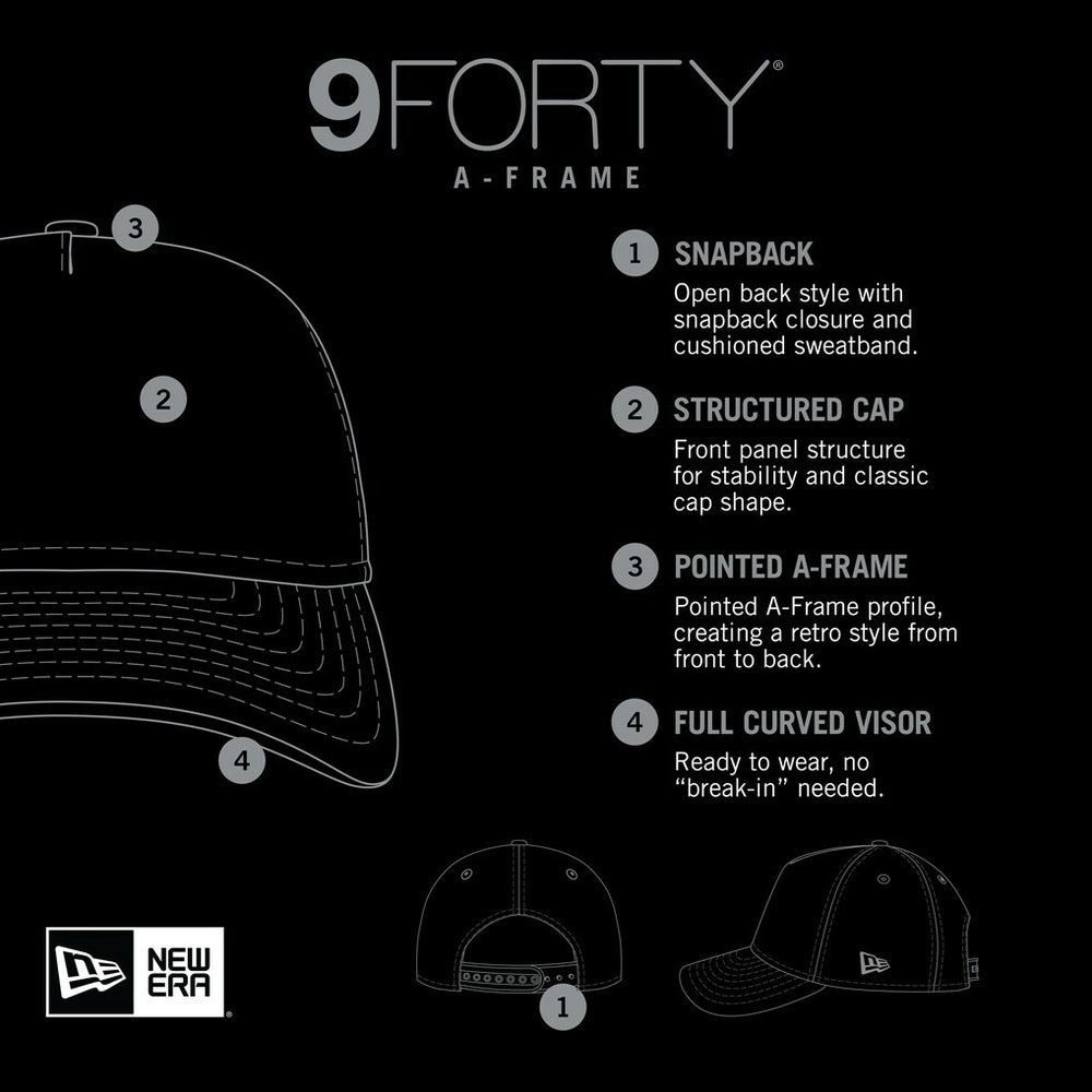 New York Giants New Era Stacked A-Frame Trucker 9FORTY Adjustable Hat - White/Royal Hats