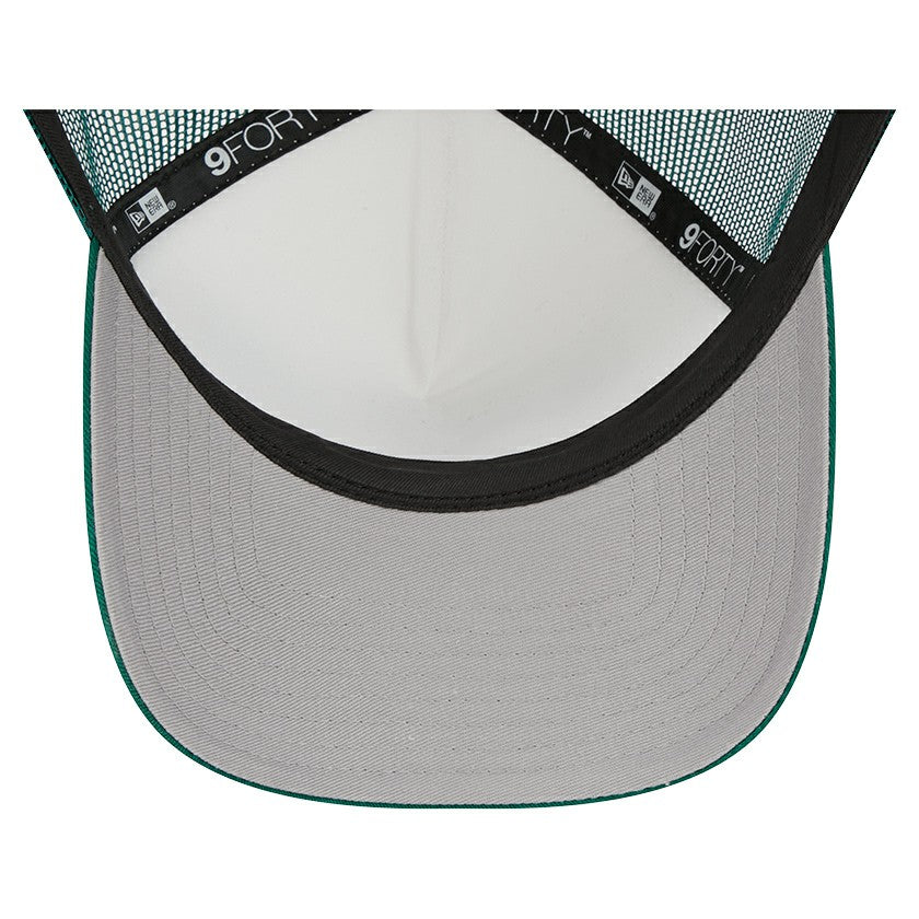 New York Jets New Era Stacked A-Frame Trucker 9FORTY Adjustable Hat - White/Green Hats