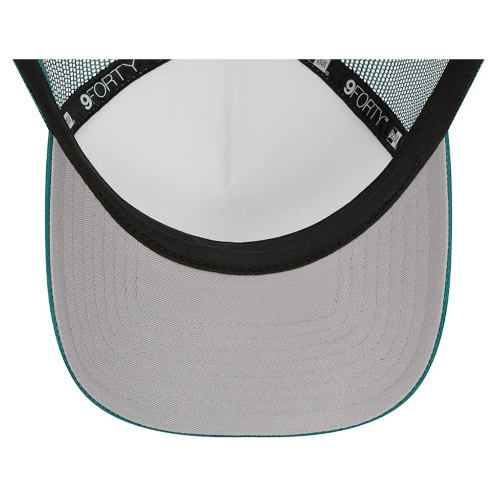Philadelphia Eagles New Era Stacked A-Frame Trucker 9FORTY Adjustable Hat - White/Midnight Green Hats