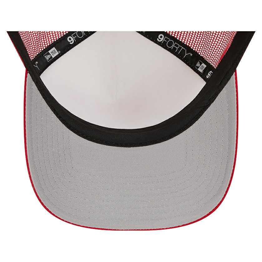 Tampa Bay Buccaneers New Era Stacked A-Frame Trucker 9FORTY Adjustable Hat - White/Red Hats