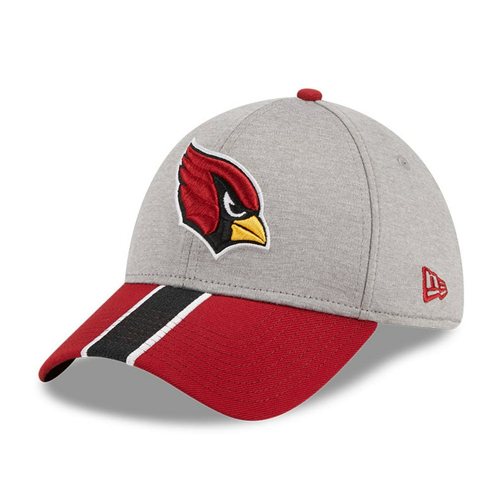 Arizona Cardinals New Era Striped 39THIRTY Flex Hat - Heather Gray/Cardinal Hats
