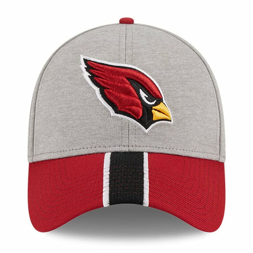 Arizona Cardinals New Era Striped 39THIRTY Flex Hat - Heather Gray/Cardinal Hats