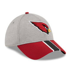 Arizona Cardinals New Era Striped 39THIRTY Flex Hat - Heather Gray/Cardinal Hats