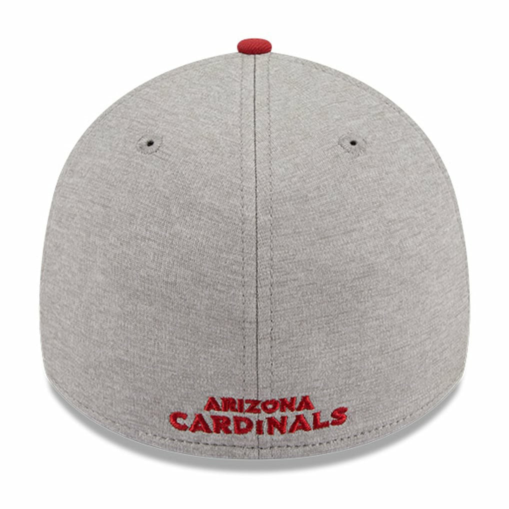 Arizona Cardinals New Era Striped 39THIRTY Flex Hat - Heather Gray/Cardinal Hats