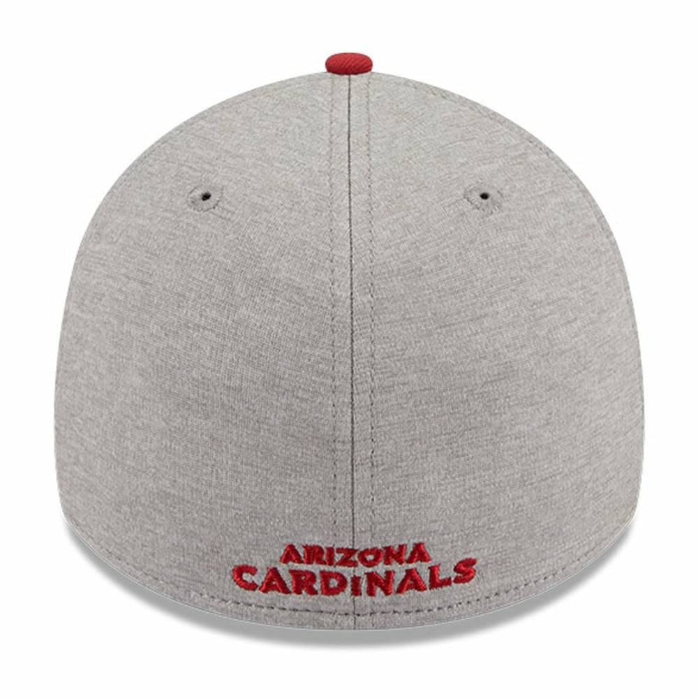 Arizona Cardinals New Era Striped 39THIRTY Flex Hat - Heather Gray/Cardinal Hats