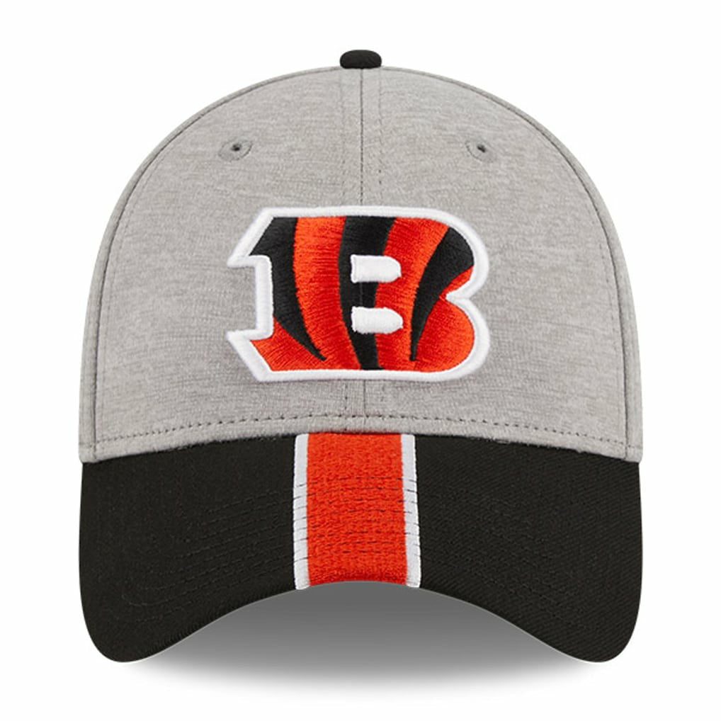 Cincinnati Bengals New Era Striped 39THIRTY Flex Hat - Heather Gray/Black Hats