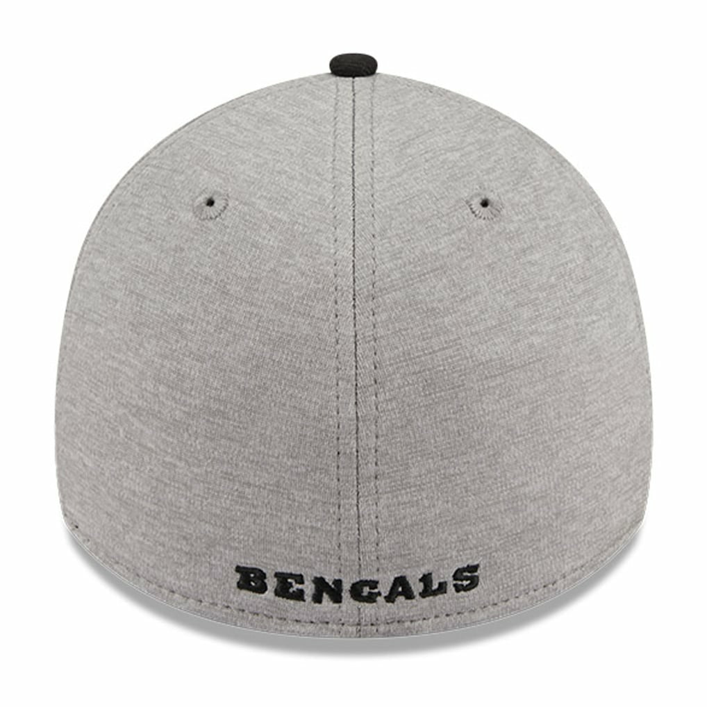 Cincinnati Bengals New Era Striped 39THIRTY Flex Hat - Heather Gray/Black Hats