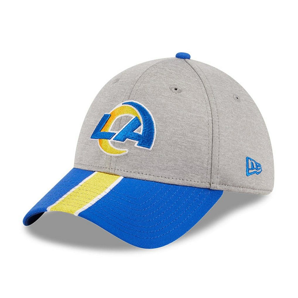 Los Angeles Rams New Era Striped 39THIRTY Flex Hat - Heather Gray/Royal Hats