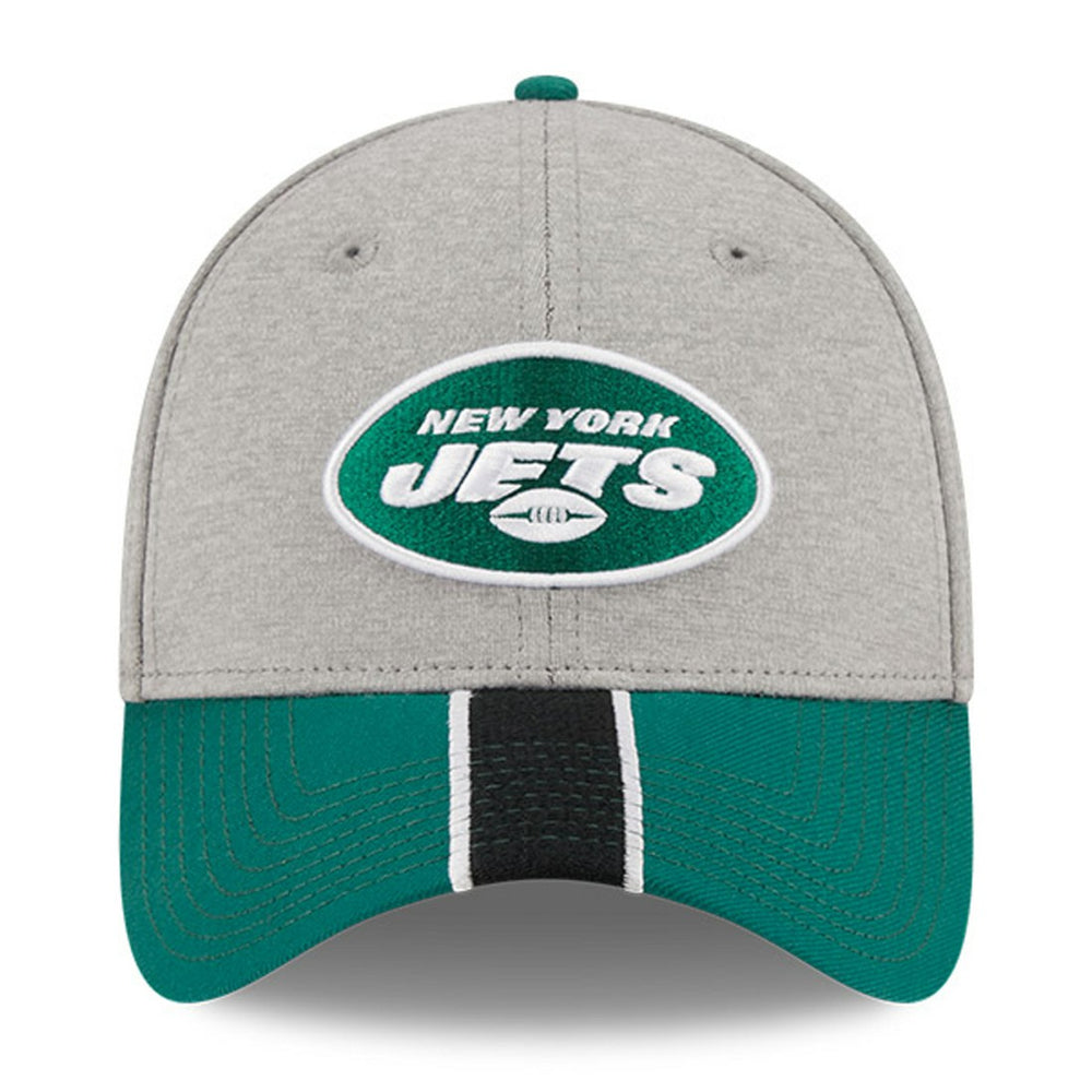 New York Jets New Era Striped 39THIRTY Flex Hat - Heather Gray/Green Hats