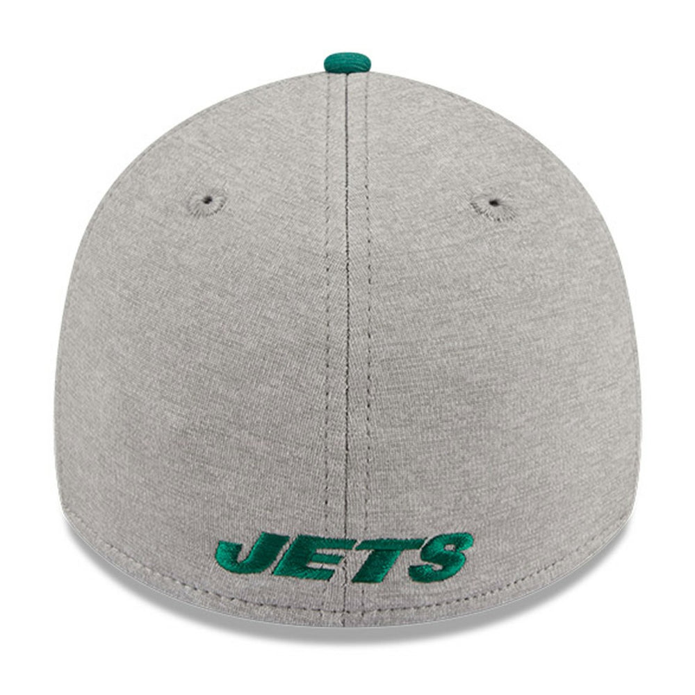 New York Jets New Era Striped 39THIRTY Flex Hat - Heather Gray/Green Hats