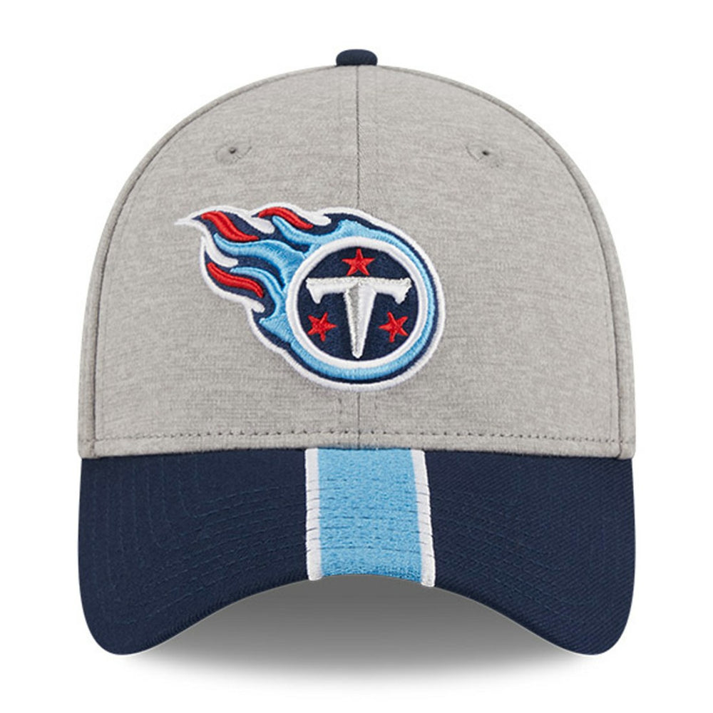 Tennessee Titans New Era Striped 39THIRTY Flex Hat - Heather Gray/Navy Hats