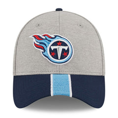 Tennessee Titans New Era Striped 39THIRTY Flex Hat - Heather Gray/Navy Hats