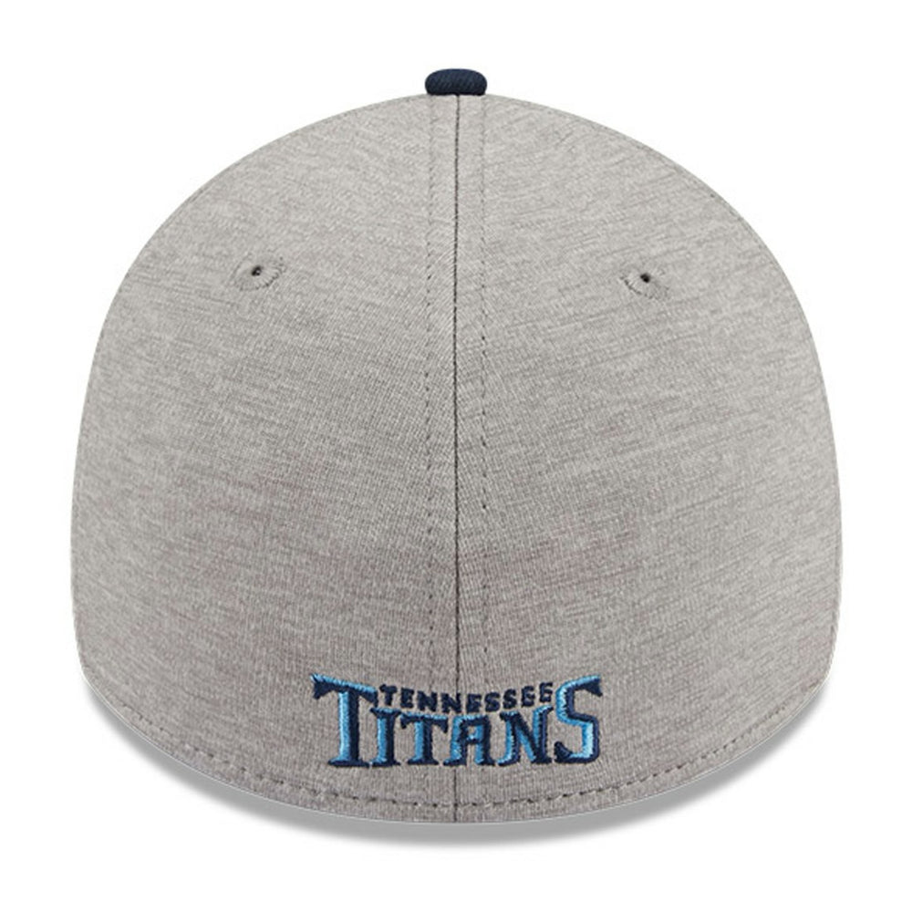 Tennessee Titans New Era Striped 39THIRTY Flex Hat - Heather Gray/Navy Hats