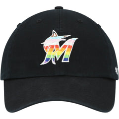 Miami Marlins '47 Team Pride Clean Up Adjustable Hat - Black Hats