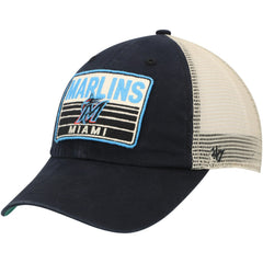Miami Marlins '47 Four Stroke Clean Up Trucker Snapback Hat - Black Hats