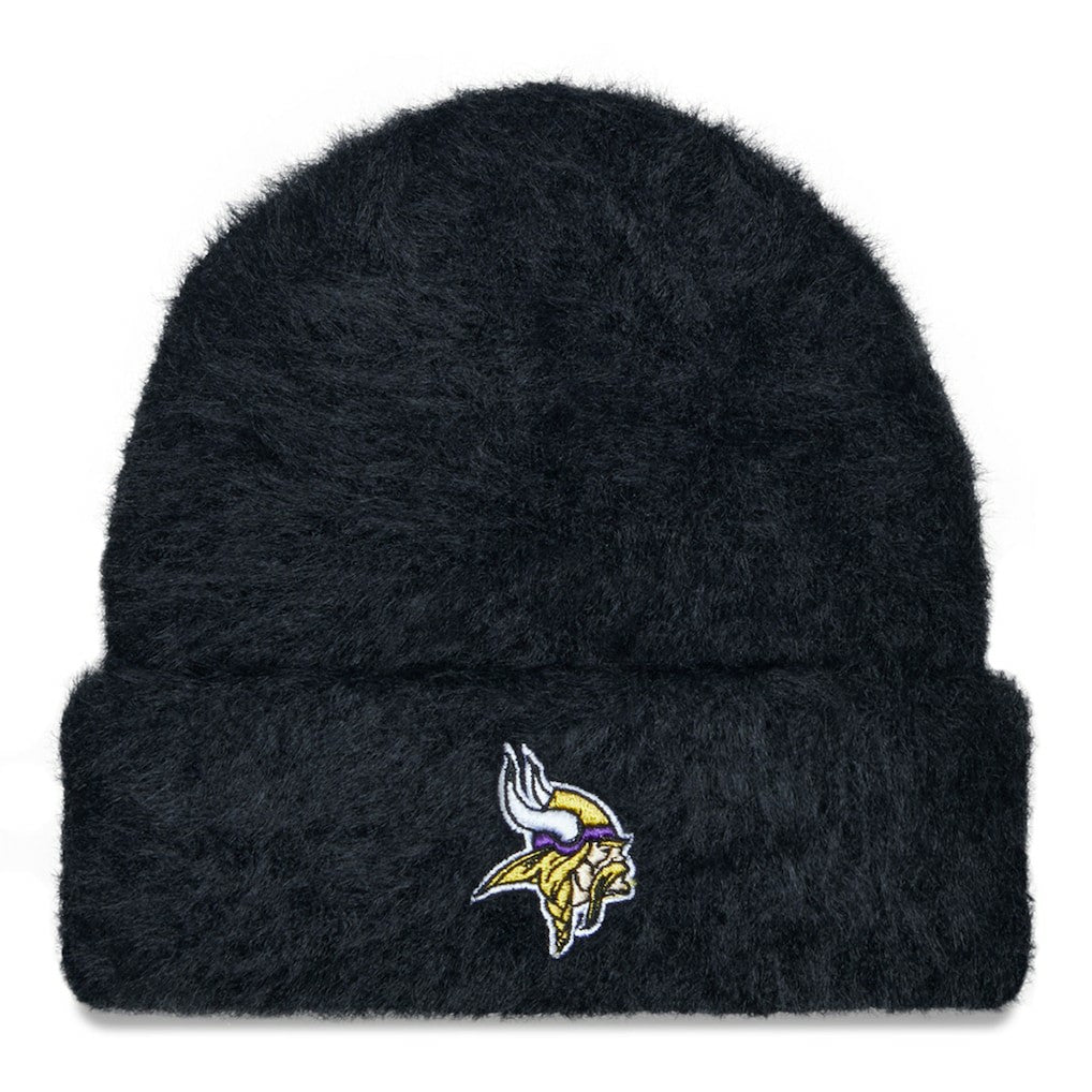 Minnesota Vikings New Era Women's Fuzzy Cuffed Knit Hat - Black Hats