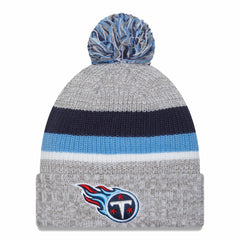 Tennessee Titans New Era Cuffed Knit Hat with Pom - Heather Gray Hats