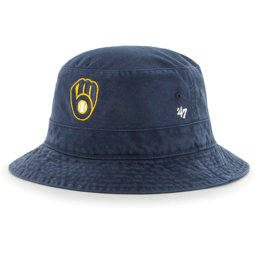 Milwaukee Brewers '47 Primary Bucket Hat - Navy Hats