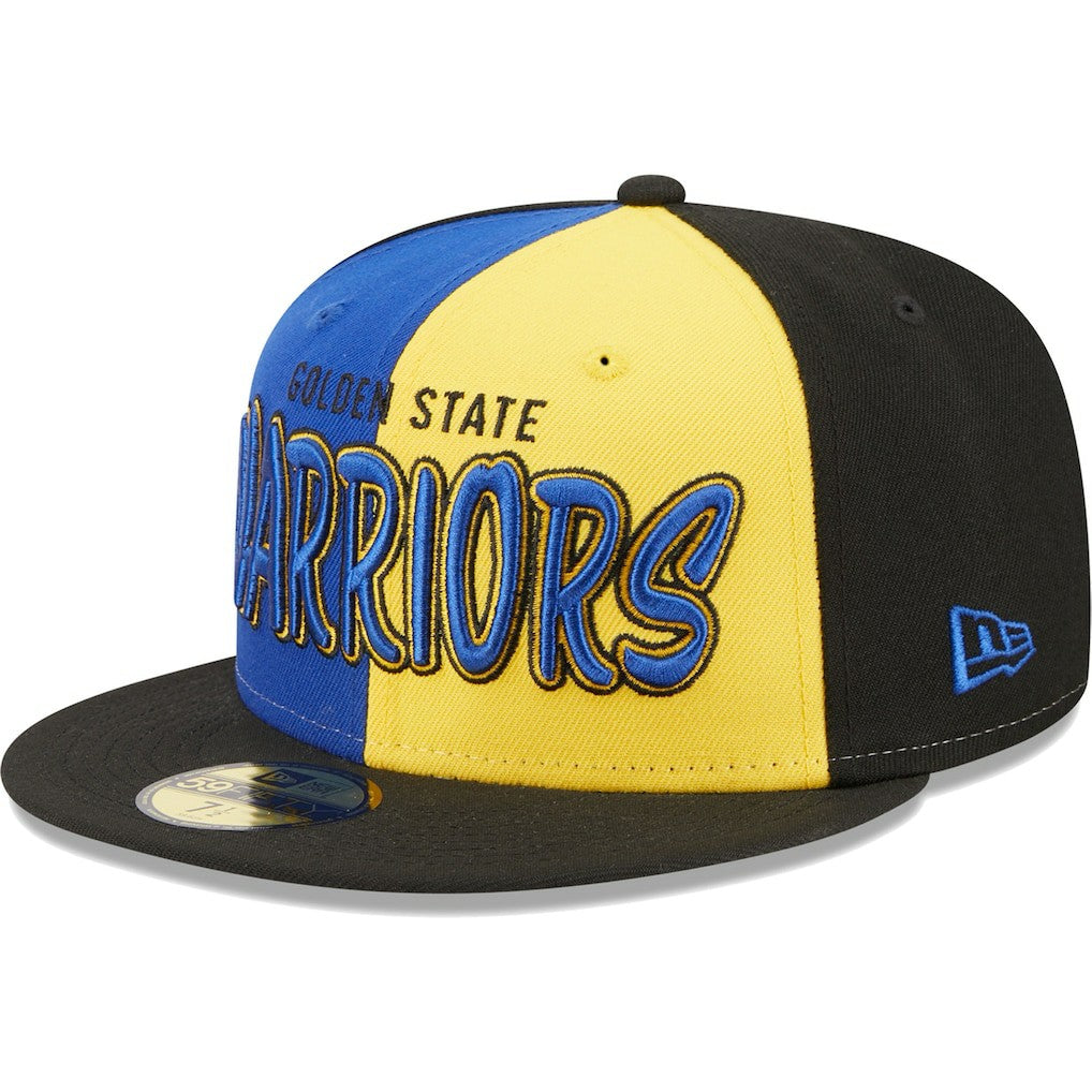Golden State Warriors Pop Front 59FIFTY Fitted Hat Black/Royal - New Era