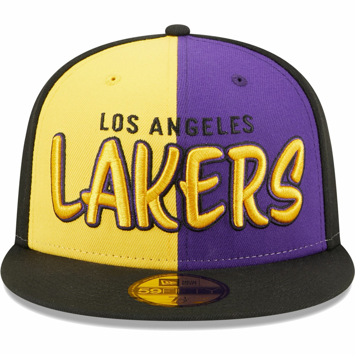 Los Angeles Lakers Pop Front 59FIFTY Fitted Hat Black/Gold - New Era