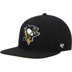 Pittsburgh Penguins '47 Sure Shot Captain Snapback Hat - Black | US 200021854