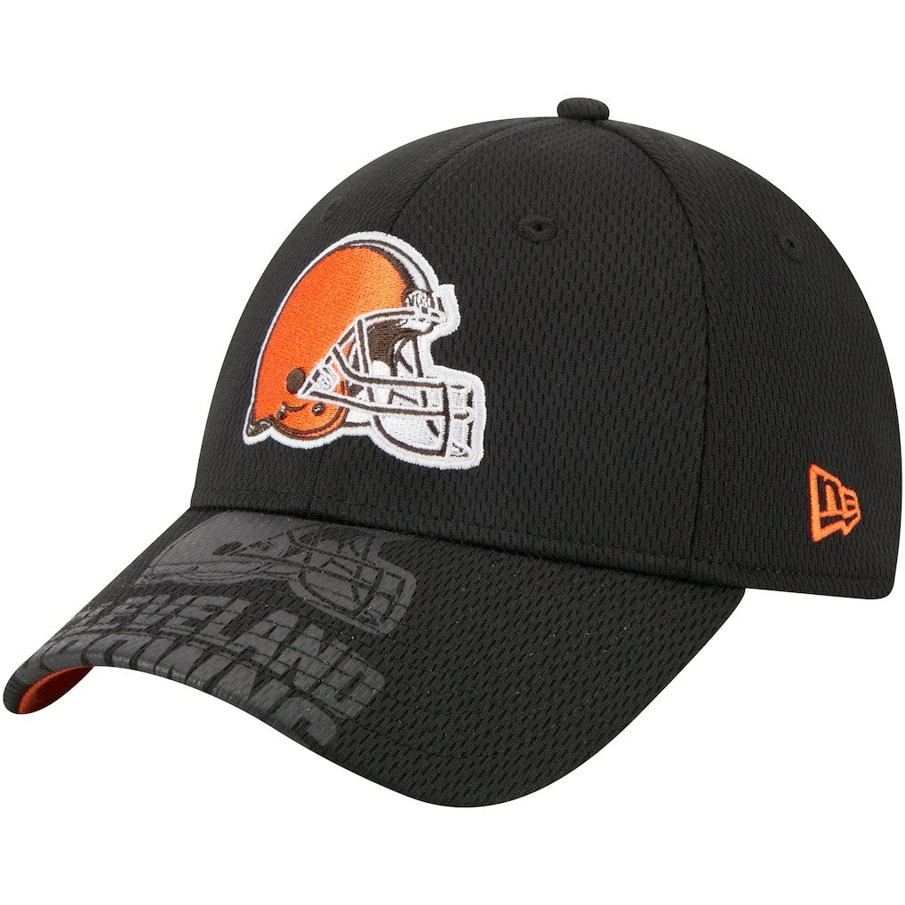 Cleveland Browns New Era Top Visor 9FORTY Adjustable Hat - Black Hats