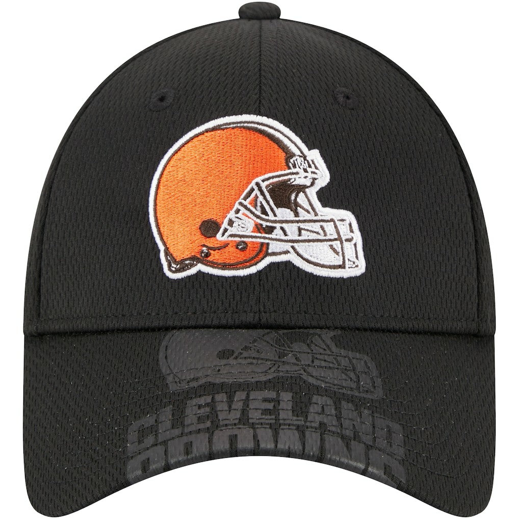 Cleveland Browns New Era Top Visor 9FORTY Adjustable Hat - Black Hats