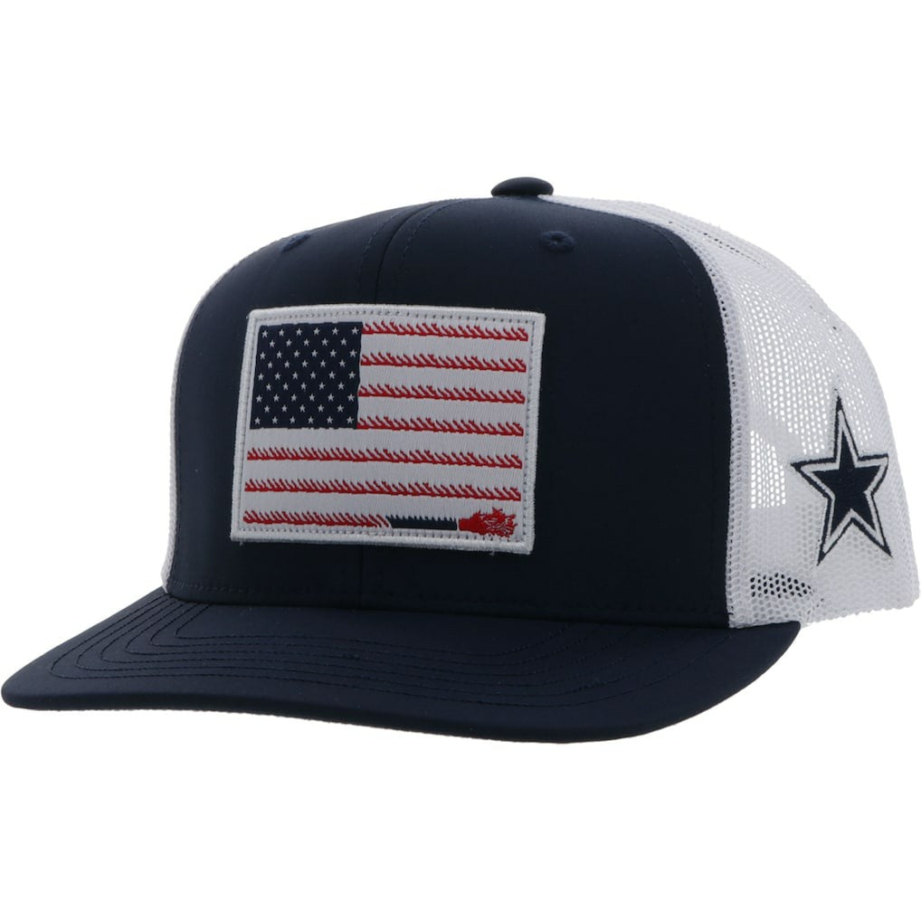 Dallas Cowboys HOOey Rope Flag Trucker Adjustable Hat - Navy/White Hats