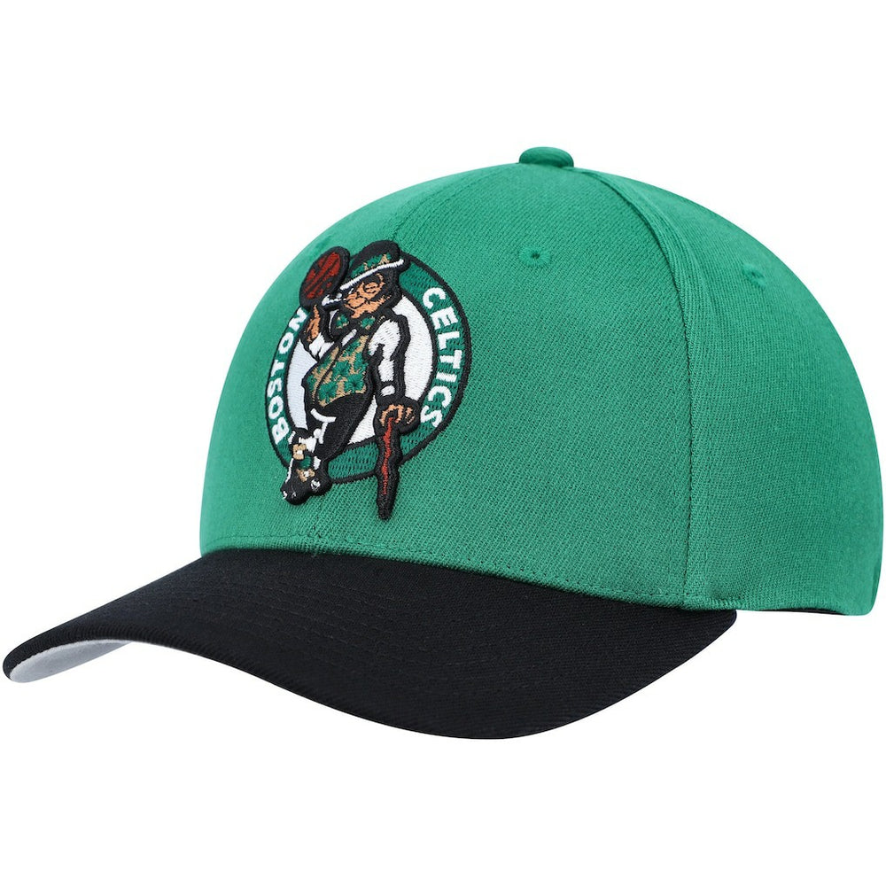 Boston Celtics MVP Team Two-Tone 2.0 Stretch-Snapback Hat Kelly Green/Black - Mitchell & Ness