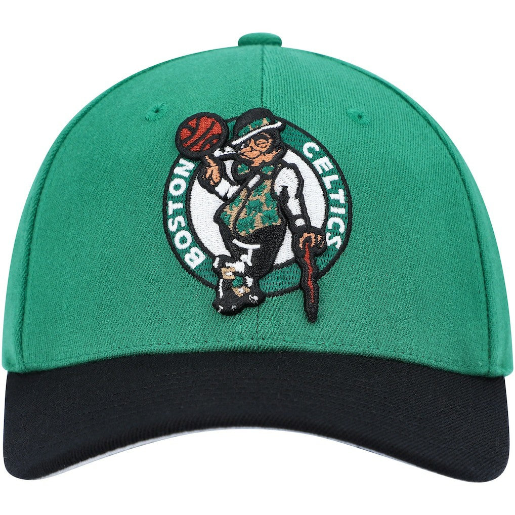 Boston Celtics MVP Team Two-Tone 2.0 Stretch-Snapback Hat Kelly Green/Black - Mitchell & Ness