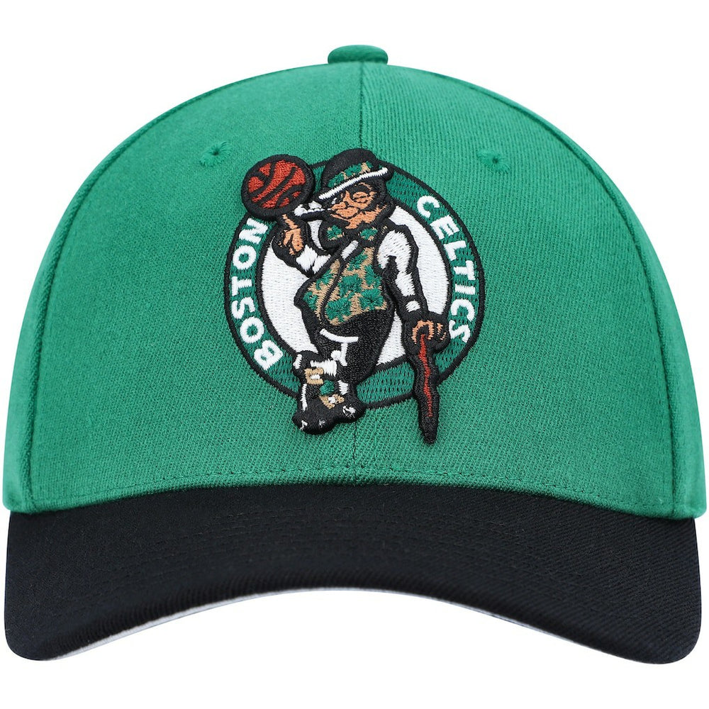 Boston Celtics MVP Team Two-Tone 2.0 Stretch-Snapback Hat Kelly Green/Black - Mitchell & Ness