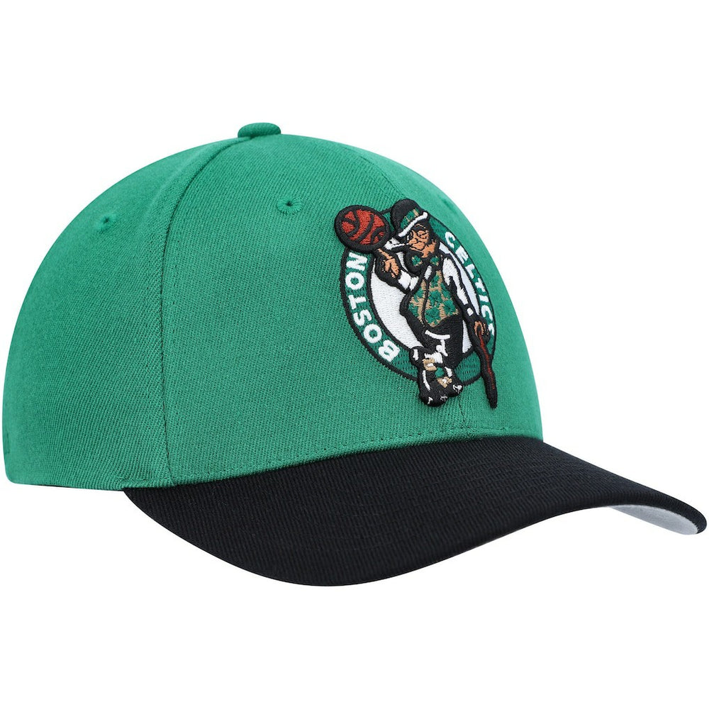 Boston Celtics MVP Team Two-Tone 2.0 Stretch-Snapback Hat Kelly Green/Black - Mitchell & Ness