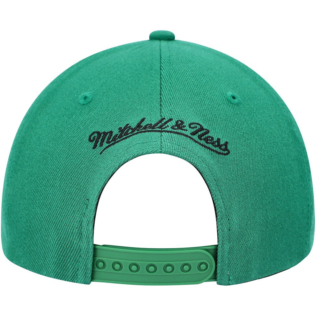 Boston Celtics MVP Team Two-Tone 2.0 Stretch-Snapback Hat Kelly Green/Black - Mitchell & Ness