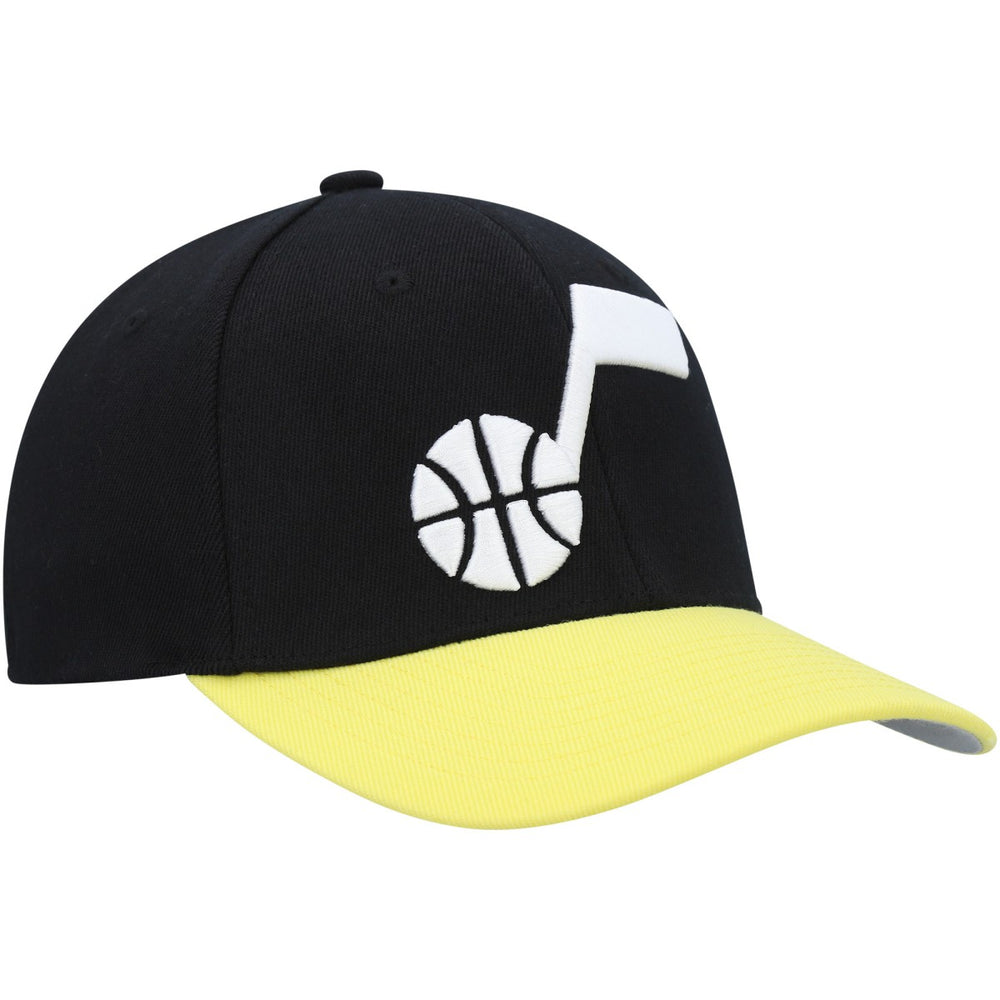 Utah Jazz MVP Team Two-Tone 2.0 Stretch-Snapback Hat Black/Gold - Mitchell & Ness